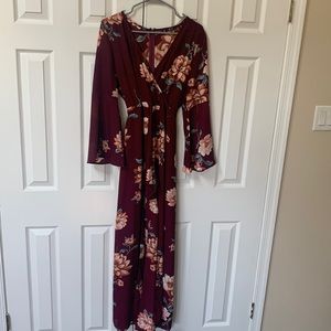 floral romper with long dress back